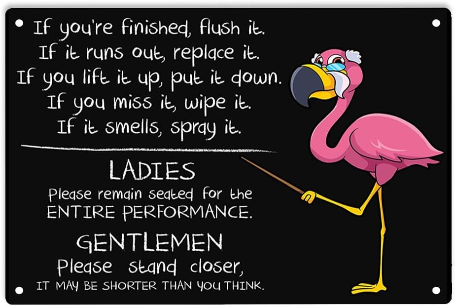 Home Bathroom Rules - 1 Stück, ERMUHEY Rosa Flamingo Badezimmer-Regeln