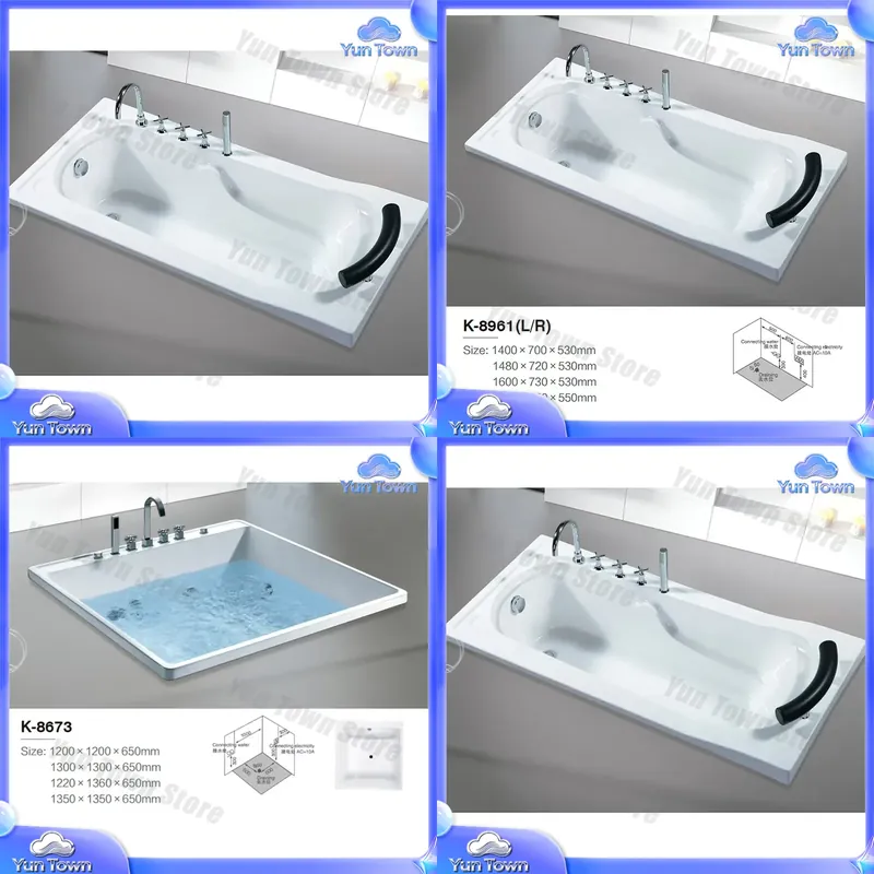 Home Bathroom Jacuzzi Tub - Einzelne Einweich-Whirlpool-Badewanne für Heim-Spa mit LED-Beleuchtung