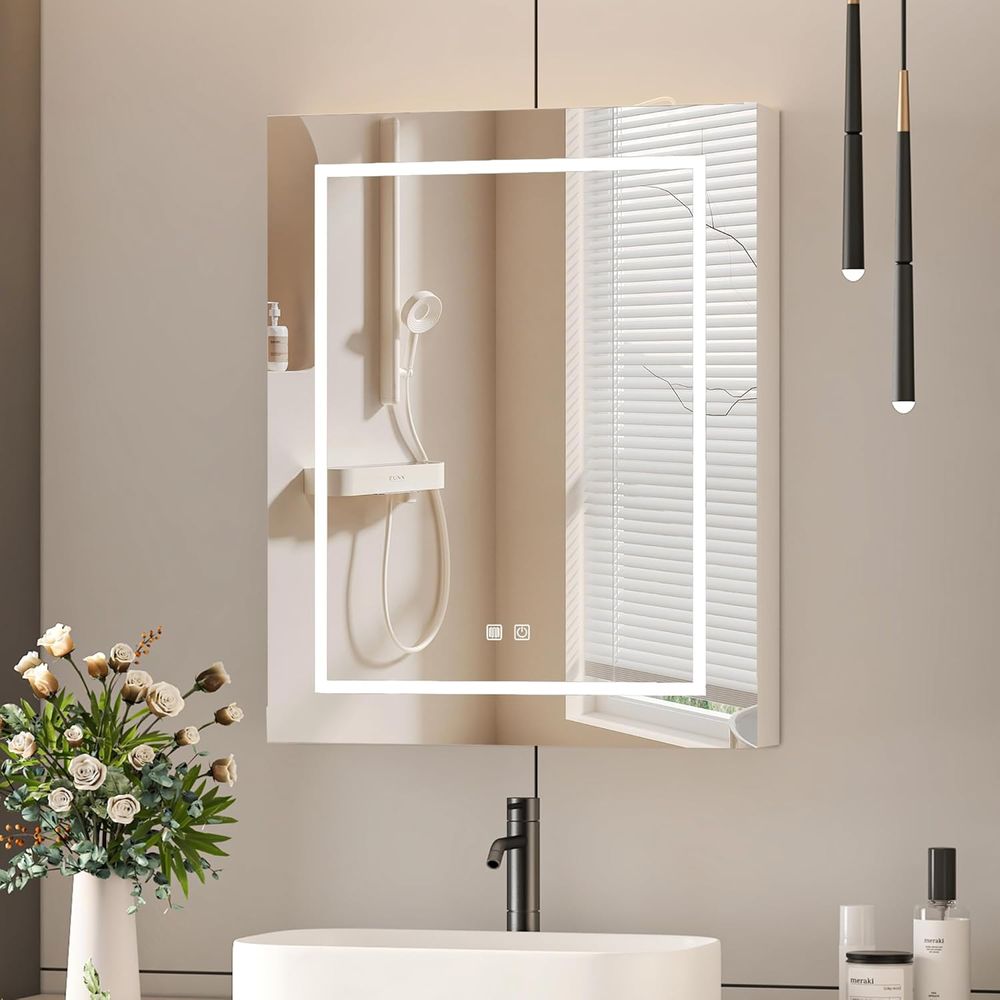 Home Outlet Bathroom Mirrors - 24x30 Medizinschrank mit Beleuchtung, LED-Spiegelschrank mit