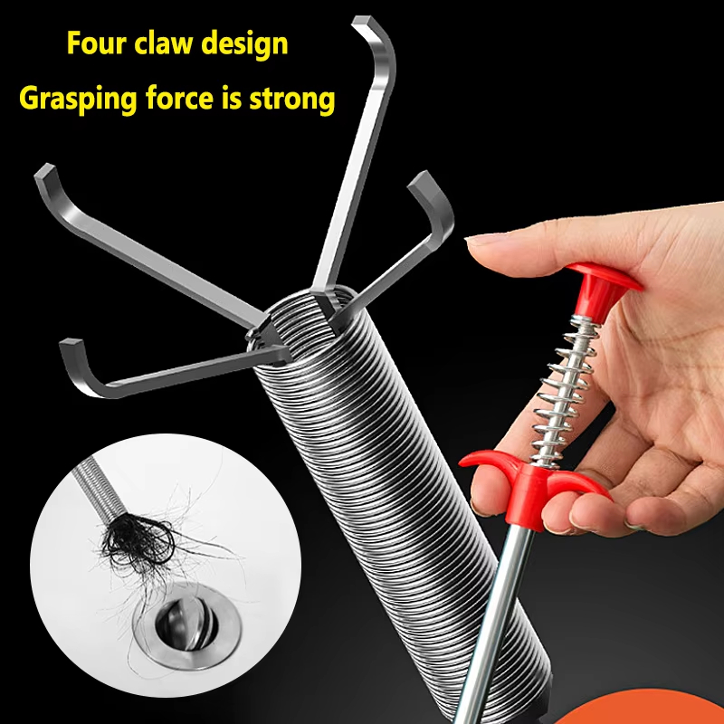 Home Bathroom Cleaner - 60/90/160cm Federrohrreinigungsgeräte Abflussreiniger Rohrreinigungsstäbe Verstopfungsentferner Haushaltsreinigungswerkzeuge