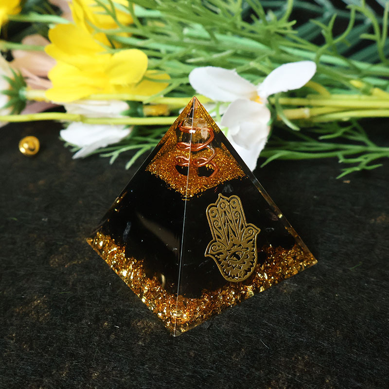 Home & Bathroom Building Products Pte Ltd Reviews - Hamsa-Hand Harz-Kristallpyramide Schwarzer Obsidian Orgonit-Pyramide Energiemeditation