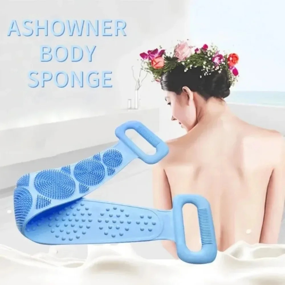 Home Bathroom Cleaning Machine - Silikon-Duschbürste mit Gürtel, Weicher Körper-Peeling-Schwamm, Badezimmer-Fleckenentferner,