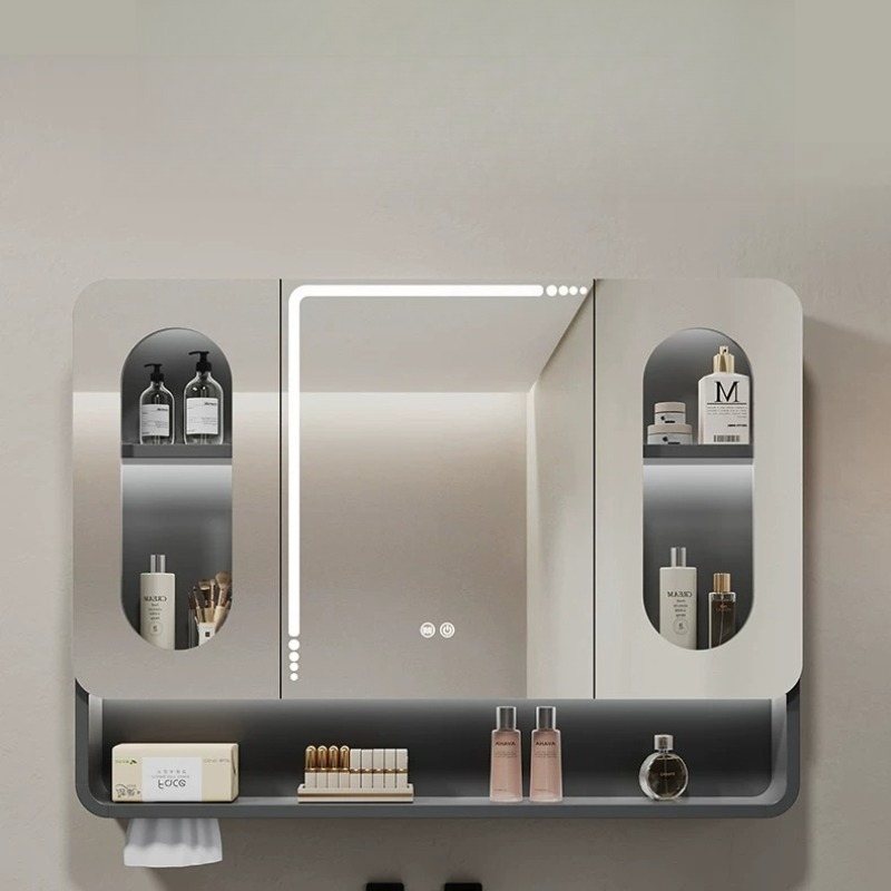 Bathroom Cabinet Mirror - LED-Hintergrundbeleuchteter Badezimmerspiegel mit Berührungssensor, Antibeschlag-Funktion, Dimmbar,