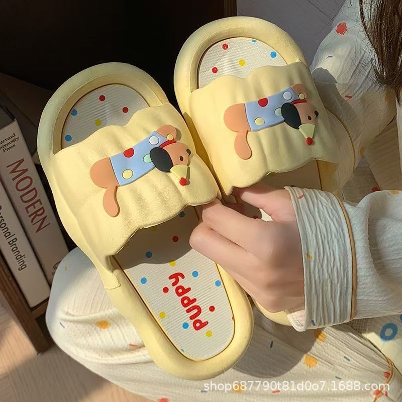 Home Outdoor Bathroom - Cartoon-Hotdog-Hausschuhe für Damen, weiche, rutschfeste Indoor-Outdoor-Sommersandalen,