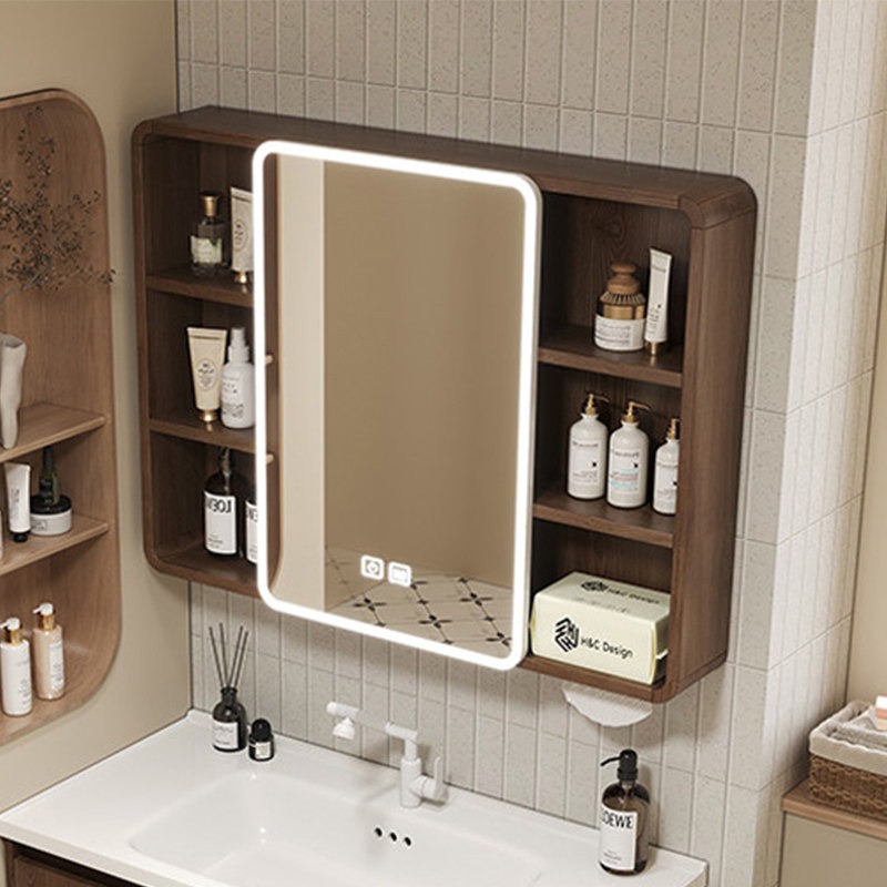 Bathroom Cabinet Mirror - Spiegel-Toilettenschrank, Badezimmerschrank, Regale, platzsparendes Eckdesign, moderner