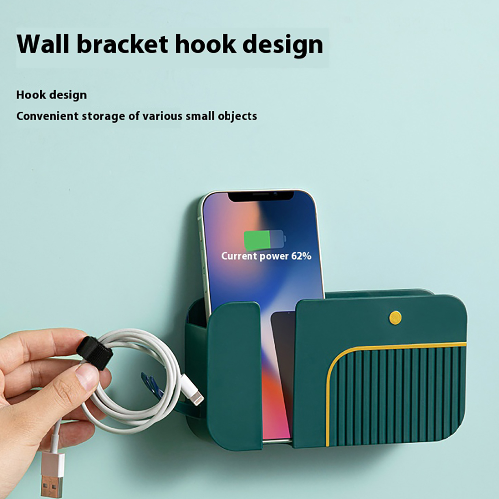 Home Essentials Bathroom Organizer - Bohrfreier Retro-Wandhalter Selbstklebender Wandorganizer Nachttisch-Wandhalterung Handy-