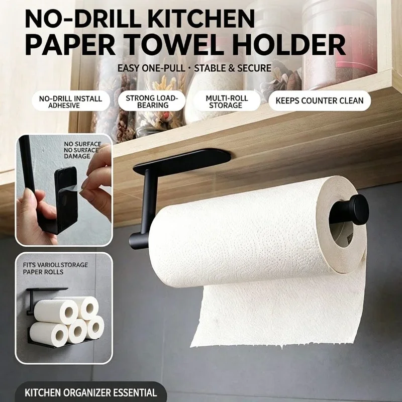 Home Bathroom Paper Towel Holder - Papierrollenhalter, Handtuchhalter, Hängeregal, Badezimmer-Aufbewahrung, Toilettenregal, Küchenzubehör,