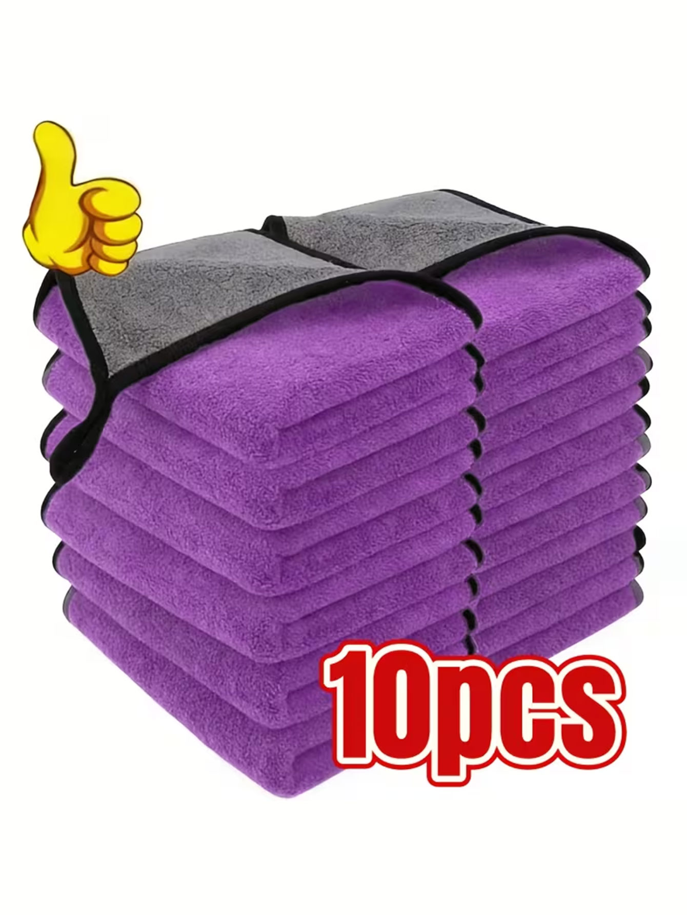Home Kitchen Bathroom Cleaning - 10er-Pack Doppelseitige Korallenvelours Mikrofaser-Reinigungstücher | Hochabsorbierendes