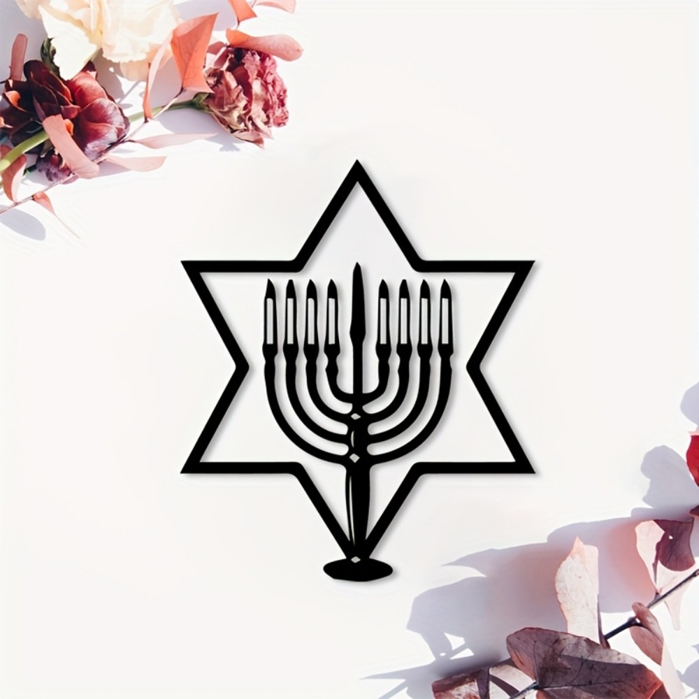 Home & Bathroom Building Products Pte Ltd Reviews - CIFBUY Metall-Wandkunst Menorah Davidsstern Eisen-Dekor für