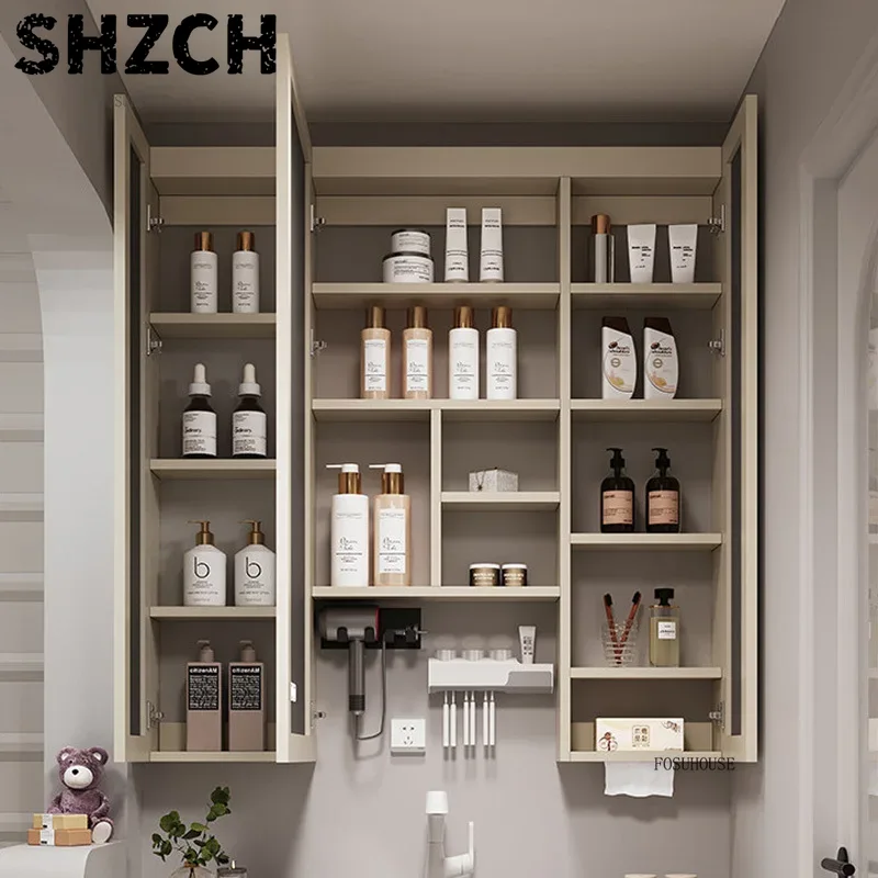 Bathroom Cabinet Mirror - Moderner, verdickter Badezimmerspiegel mit integriertem Smart-Aufbewahrungsschrank,