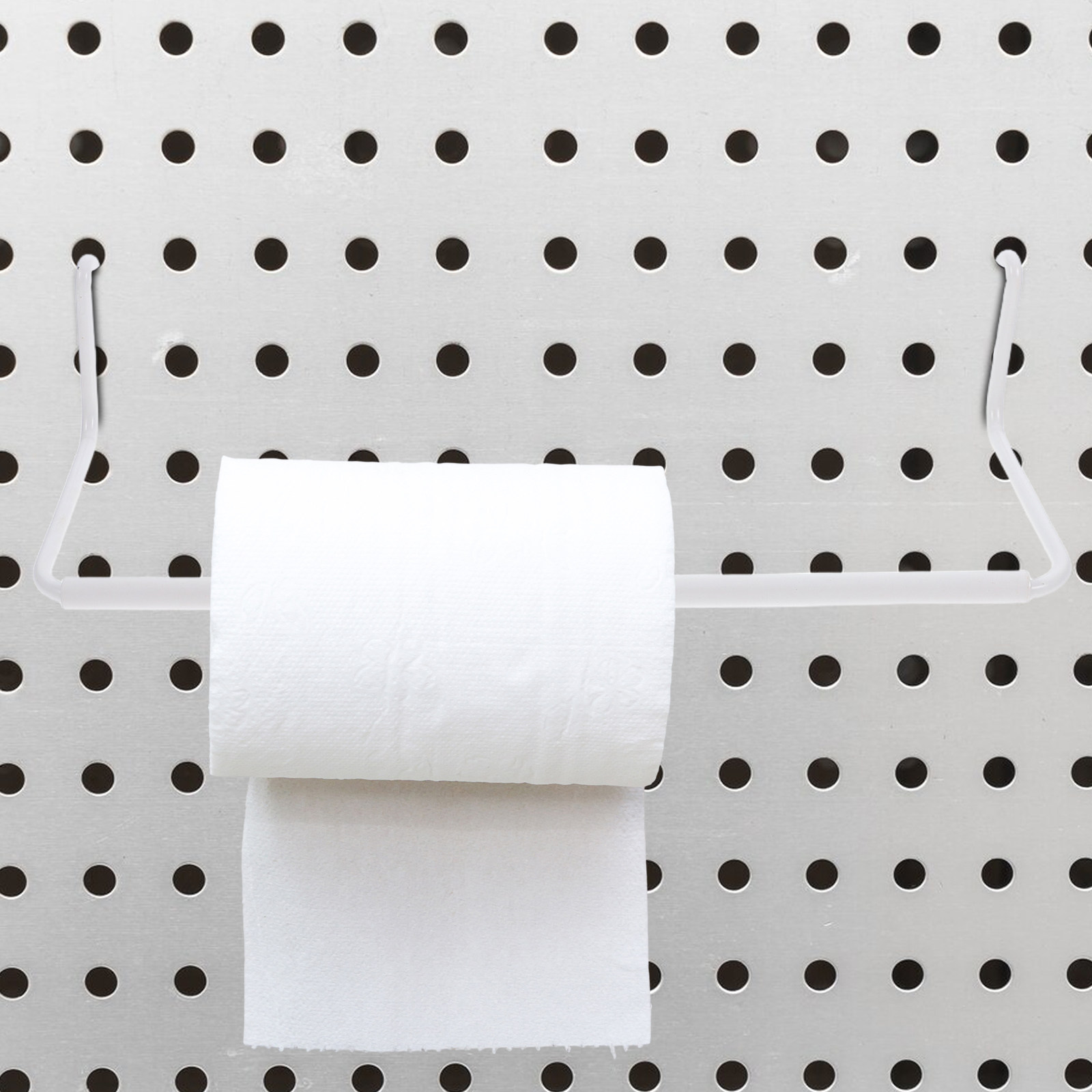Home Bathroom Paper Towel Holder - 2 Stück Pegboard-Papierrollenhalter aus Edelstahl, ausziehbarer