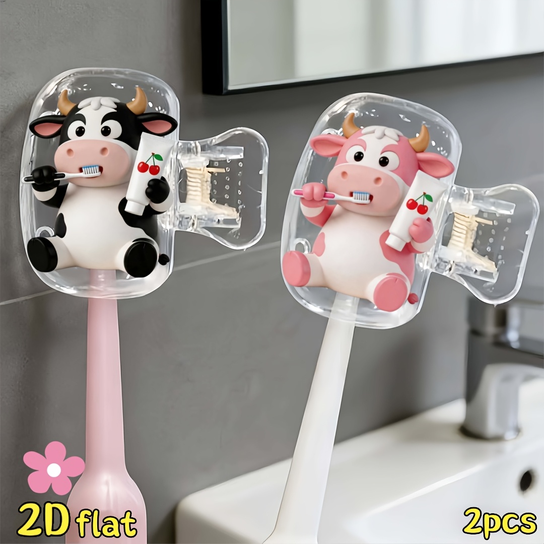 Home Essentials Bathroom Organizer - 2 Stück Kuh-Zahnbürstenhalter, Reise- und Haushalts-Aufbewahrungsorganizer
