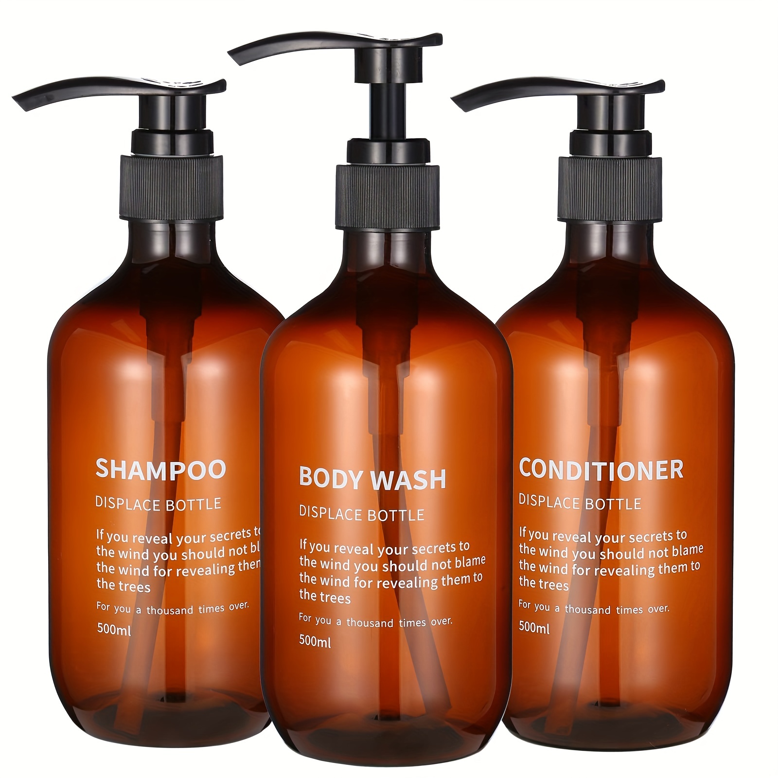 Soap Dispenser Pump - 3-teiliges wasserdichtes Shampoo-Conditioner-Spender-Set, wiederverwendbare Pumpflaschen für