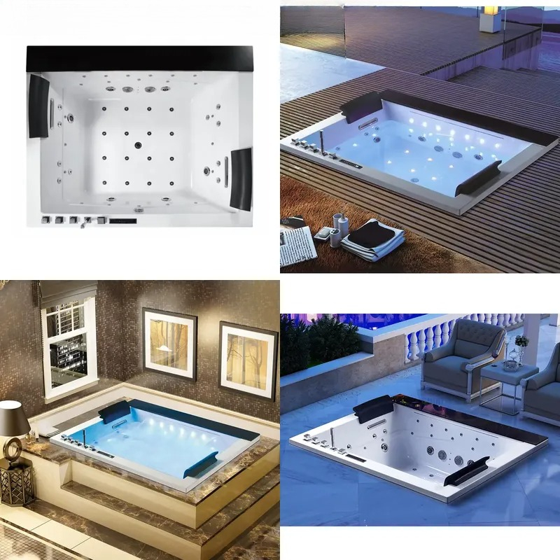 Home Bathroom Jacuzzi Tub - Doppel-Badewanne mit Digitalsteuerung und Wasserfall-Funktion, Acryl-Hydraulik-Spa-Wanne