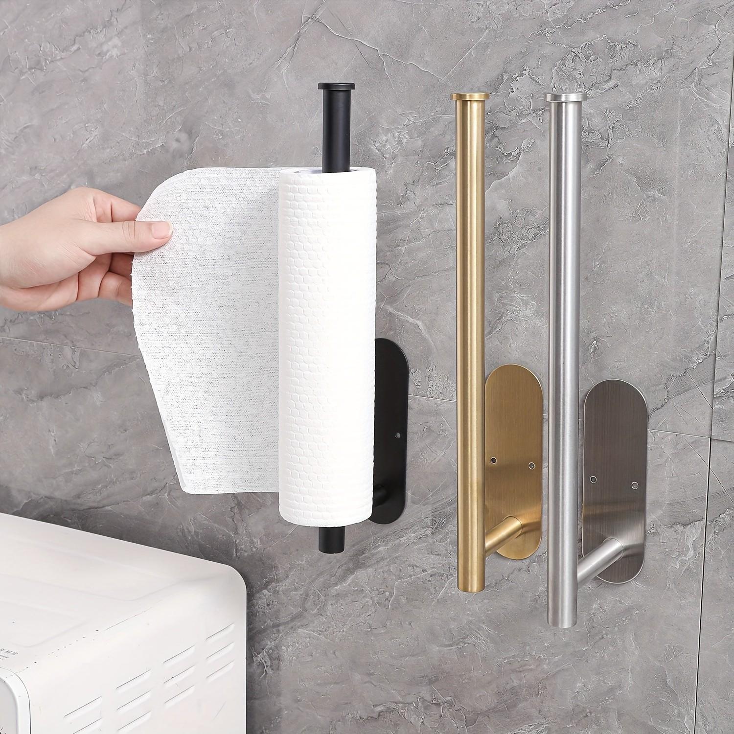 Home Bathroom Paper Towel Holder - Minimalistischer Edelstahl-Handtuchhalter zur Wandmontage, platzsparender Papierhandtuchhalter