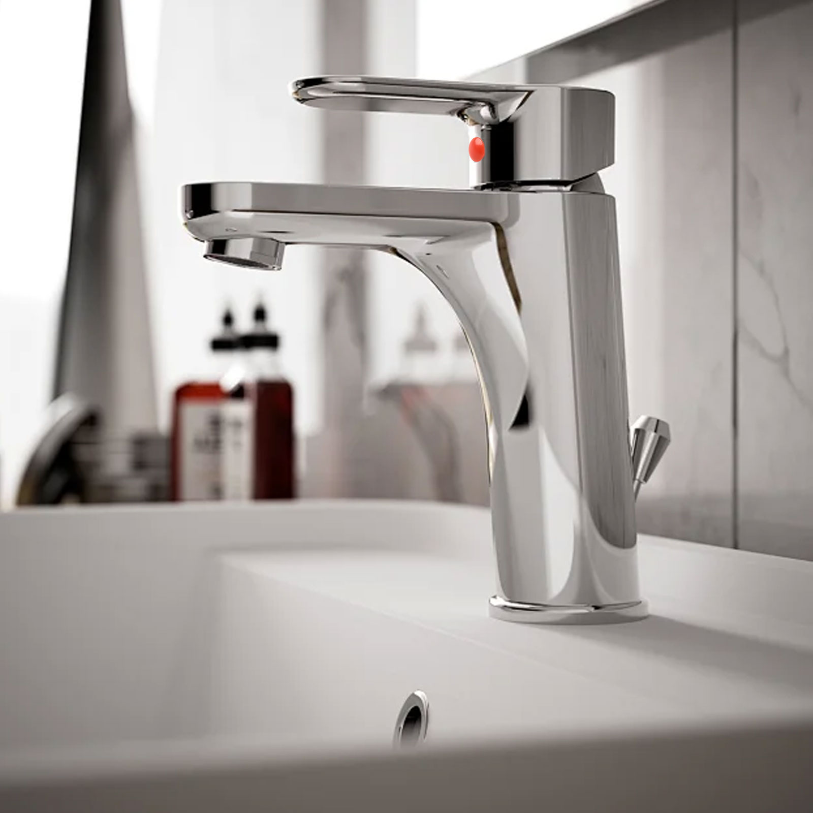 Home Bathroom Dimensions - Rot-blaue Wasserhahn-Etiketten, Wasserhahn-Griff-Etiketten, Heimgebrauch, Badezimmer, 9