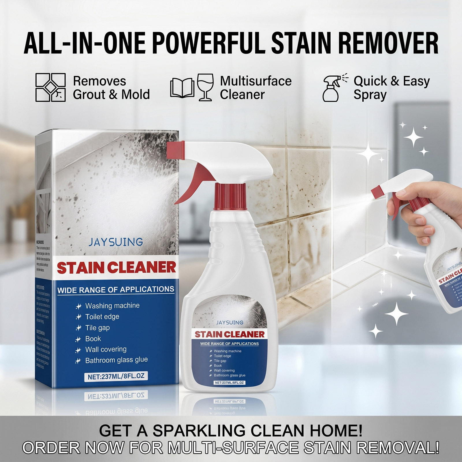 Home Bathroom Cleaner - Schimmelentferner Wandspray-Reiniger Schimmel-Fleckenentferner Sanftes Mehrzweck-Reinigungsspray für