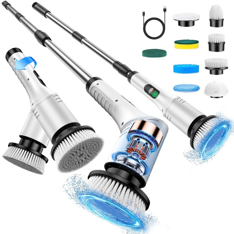 Home Bathroom Cleaning Machine - Elektrische Reinigungsbürste 9-in-1 Kabellose Reinigungsbürste mit