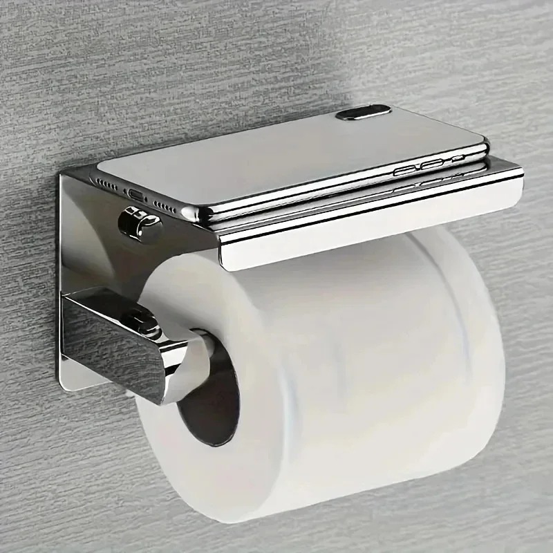 Home Bathroom Paper Towel Holder - Edelstahl Toilettenpapierhalter ohne Bohren, Wandmontage WC-Papierhalter