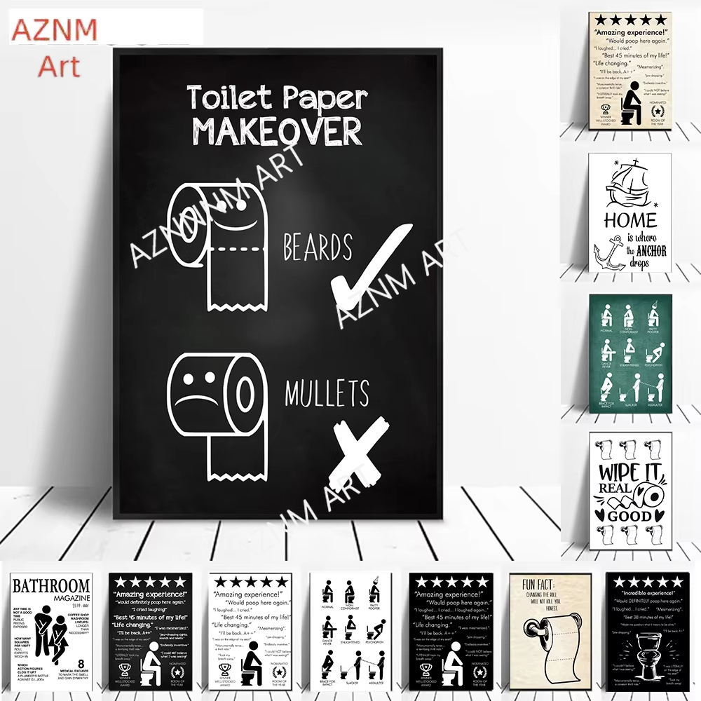 Wand Kunst Leinwand Malerei Lu – Home Bathroom Rules Bewertung und Preis