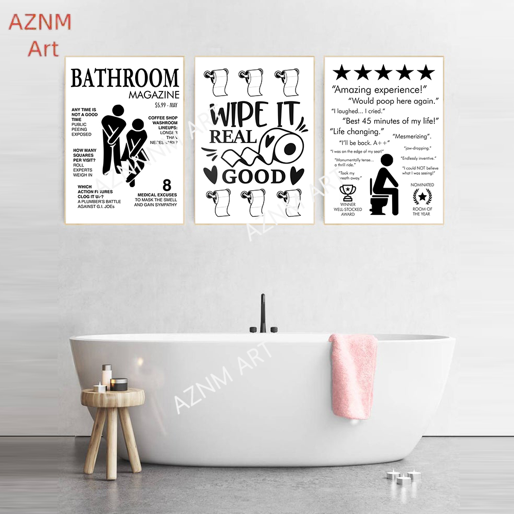 Wand Kunst Leinwand Malerei Lu – Home Bathroom Rules Bewertung und Preis