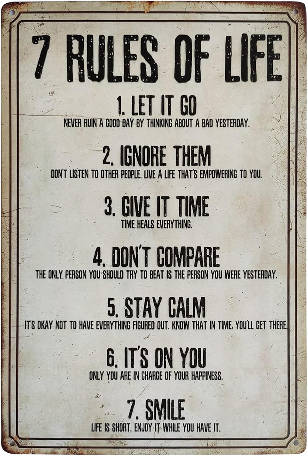 7 Lebensregeln Vintage Metalls – Home Bathroom Rules Bewertung und Preis