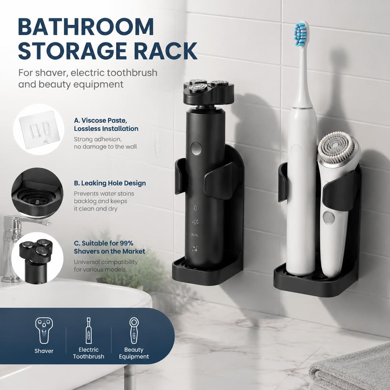 Selbstklebender, bohrfreier, w – Home Essentials Bathroom Organizer Bewertung und Preis