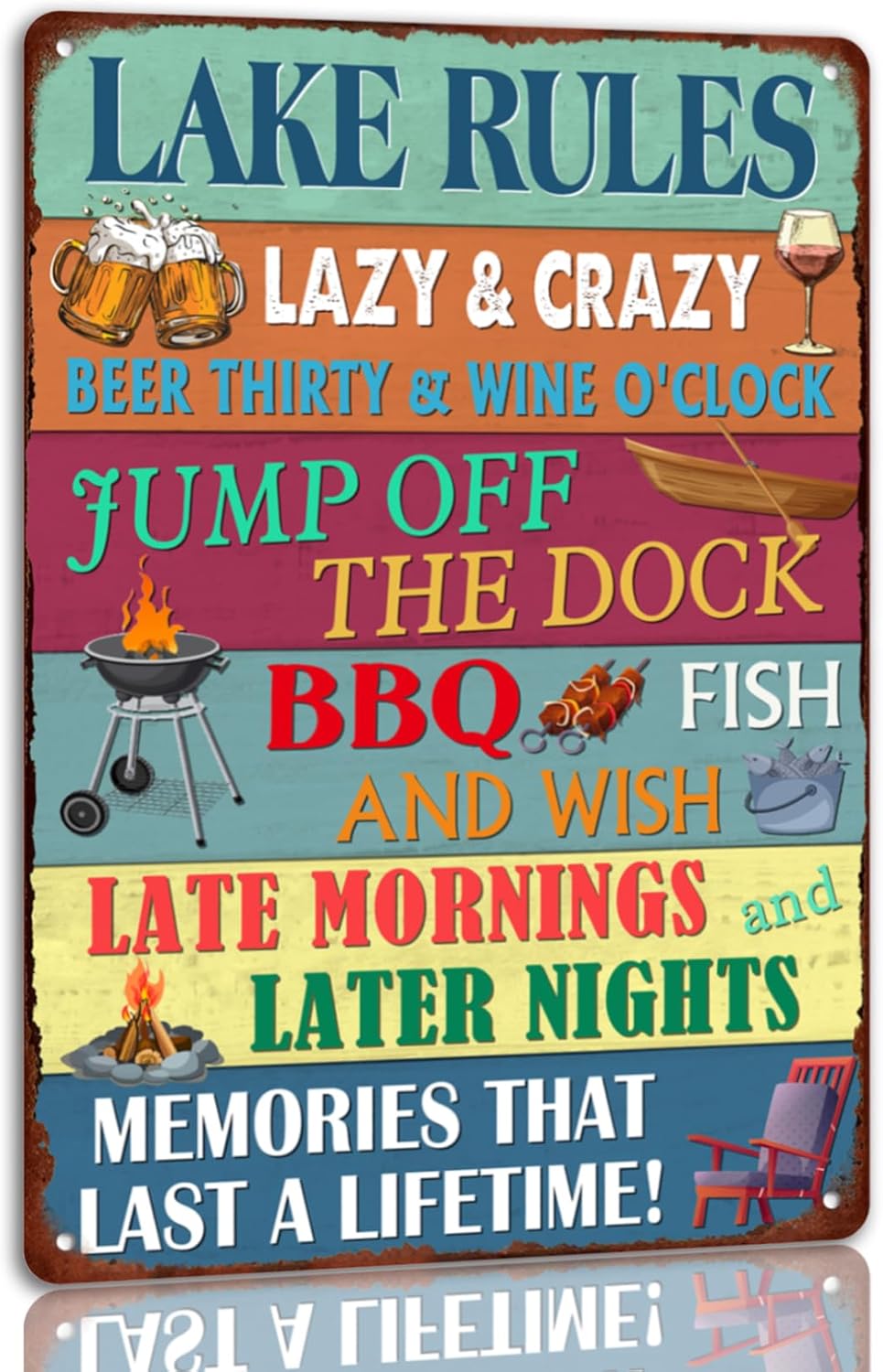 Seeregeln Blechschild Vintage  – Home Bathroom Rules Bewertung und Preis