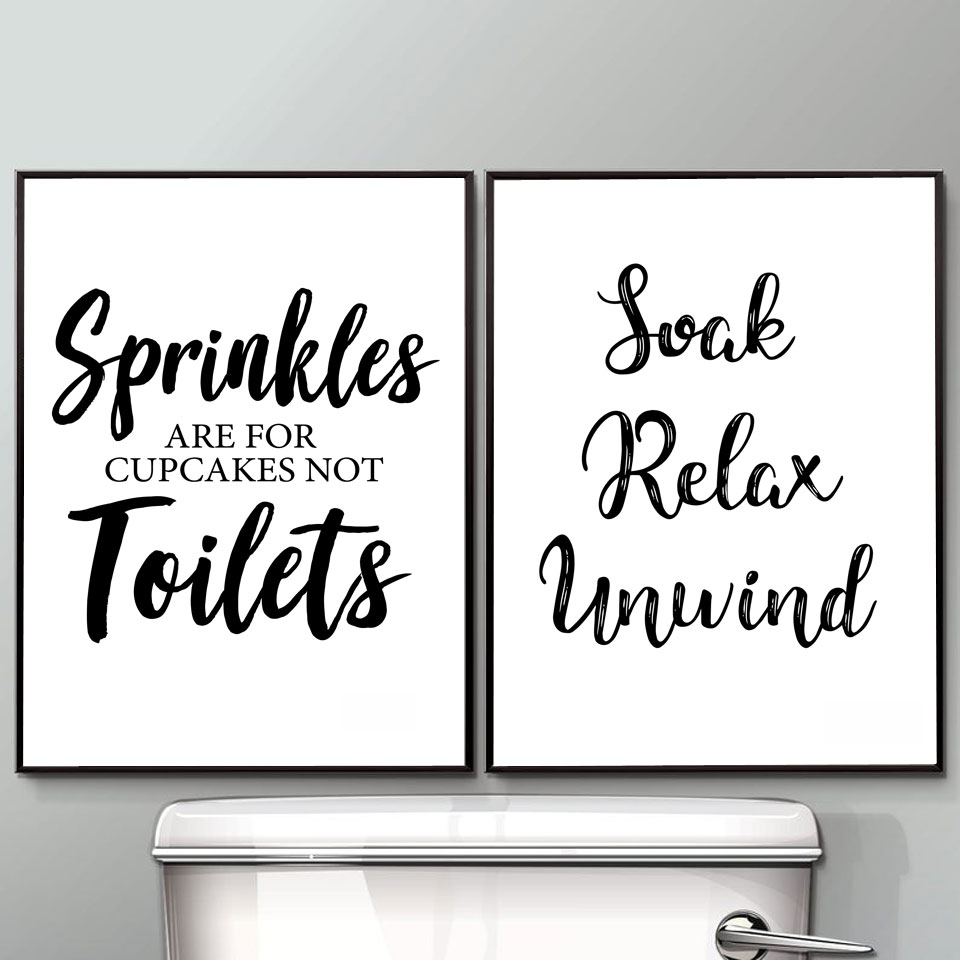 Wand Kunst Leinwand Malerei Lu – Home Bathroom Rules Bewertung und Preis