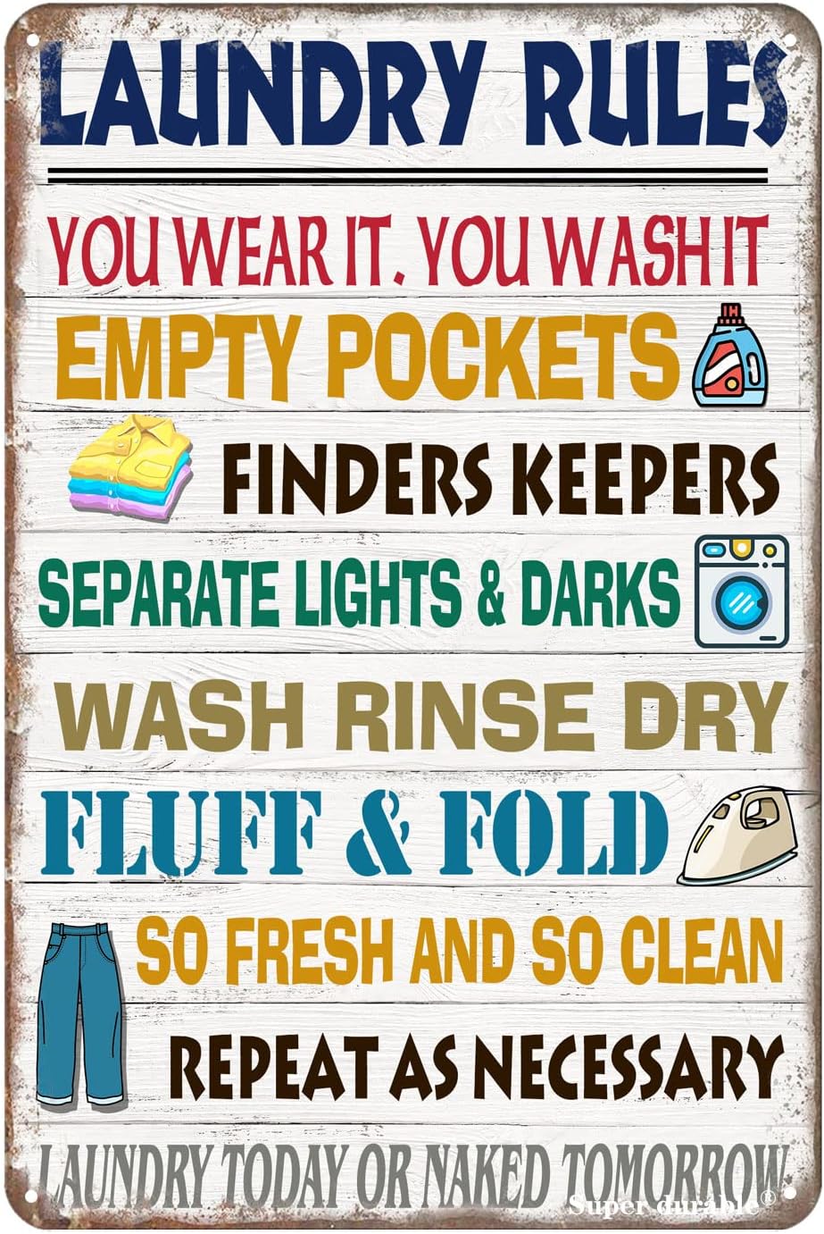 Super langlebiges Vintage-Meta – Home Bathroom Rules Bewertung und Preis