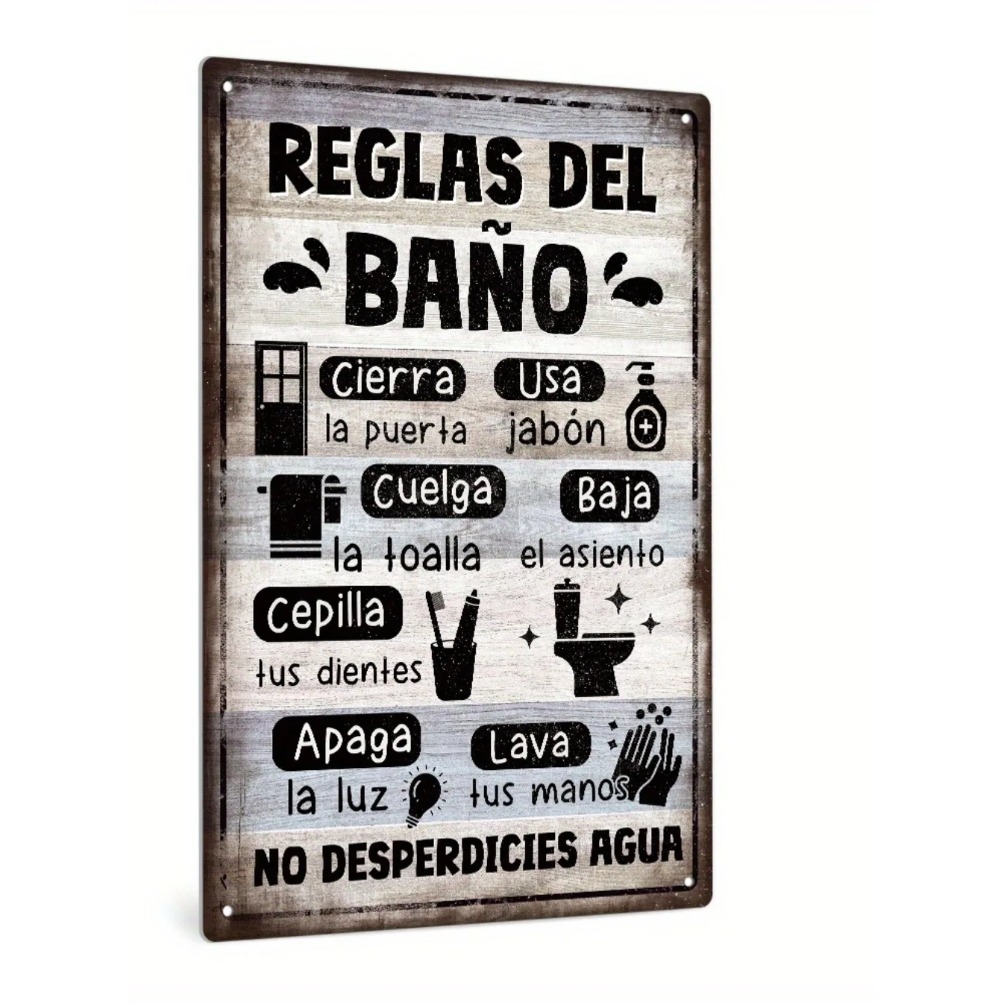 1 Stück Spanisches Vintage-Bad – Home Bathroom Rules Bewertung und Preis