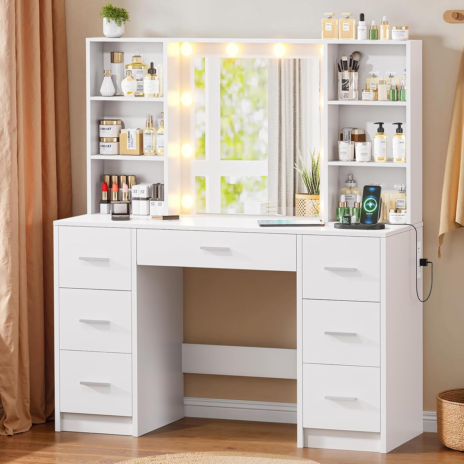 Großer Schminktisch mit LED-Sp – Home Outlet Bathroom Mirrors Bewertung und Preis