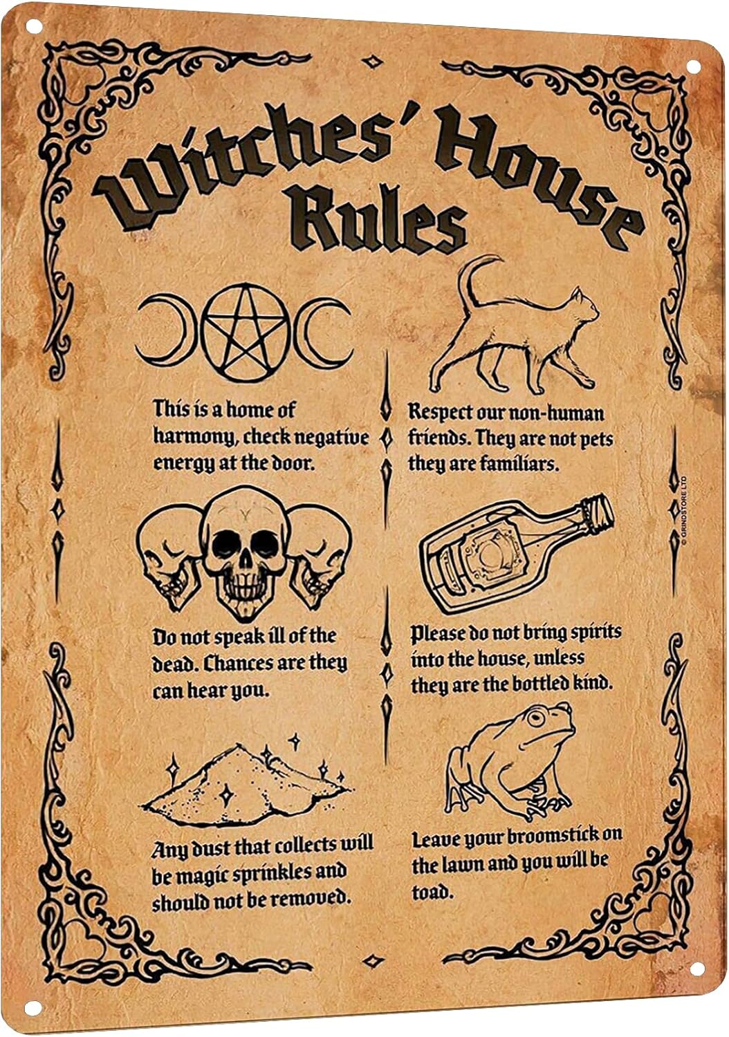 Y1, Witch;s House Rules Metall – Home Bathroom Rules Bewertung und Preis