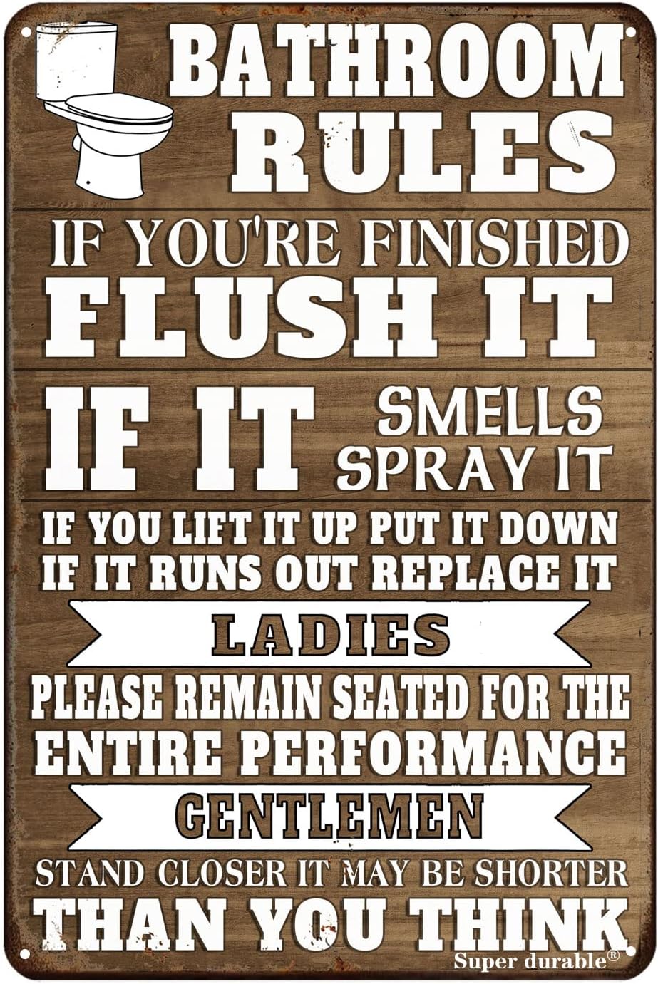 Lustige Badezimmerregeln Metal – Home Bathroom Rules Bewertung und Preis