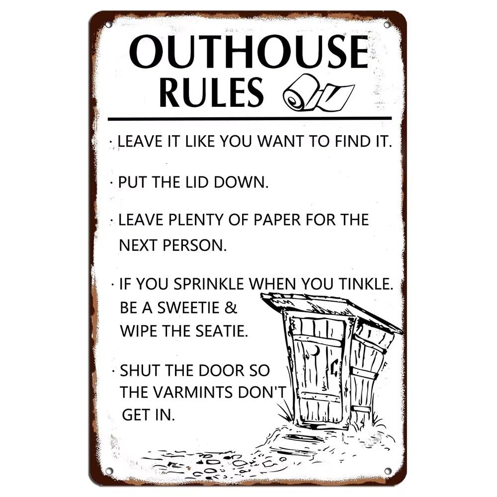 Outhouse Rules Metall-Blechsch – Home Bathroom Rules Bewertung und Preis