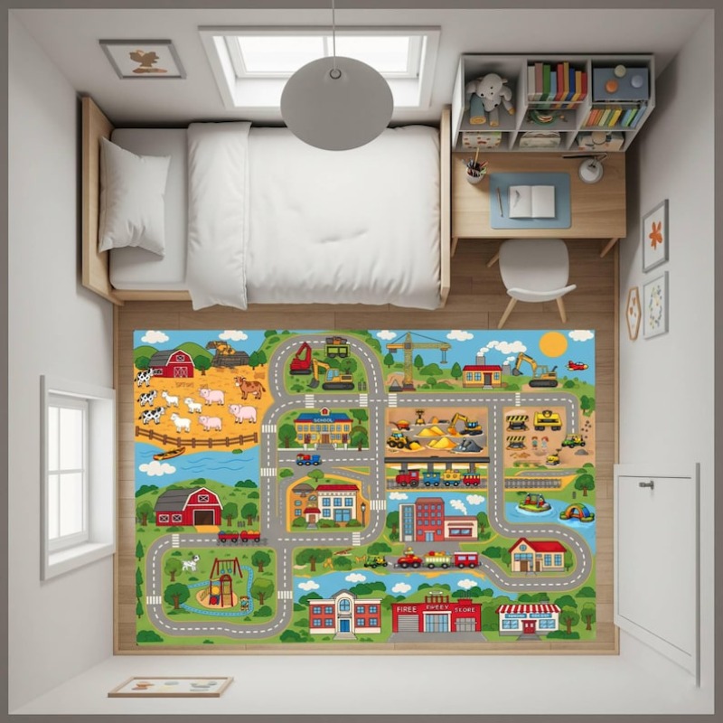 Cartoon-Stadtstraßen-Verkehrsk – Home Bathroom Layout Bewertung und Preis