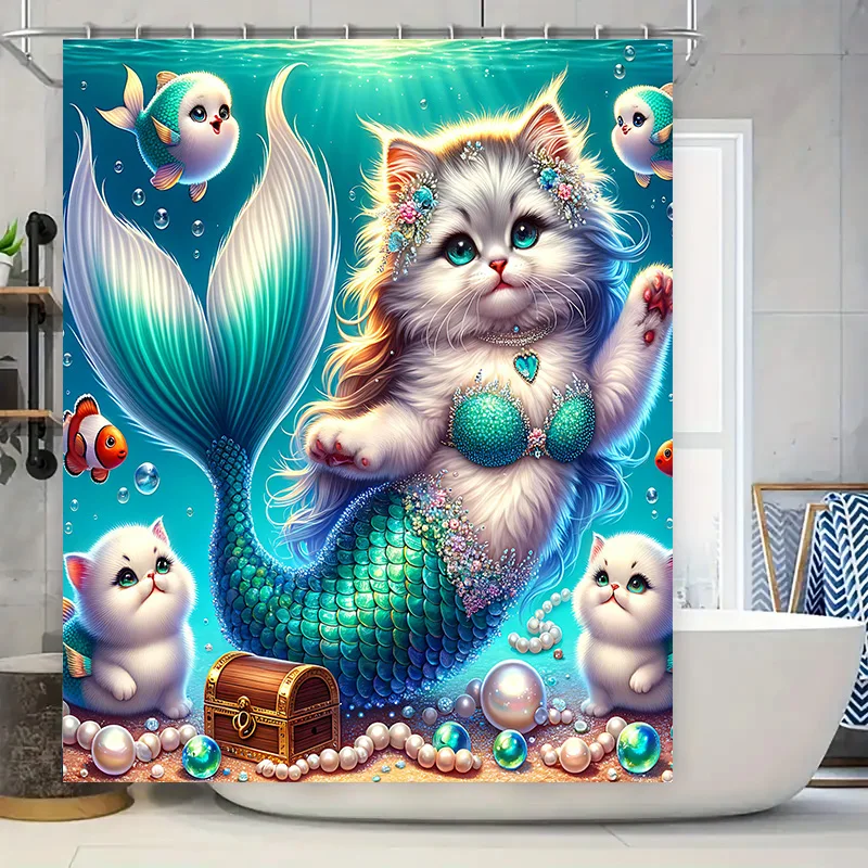 Duschvorhang Meerjungfrau Katz – Home Bathroom Ideas Bewertung und Preis