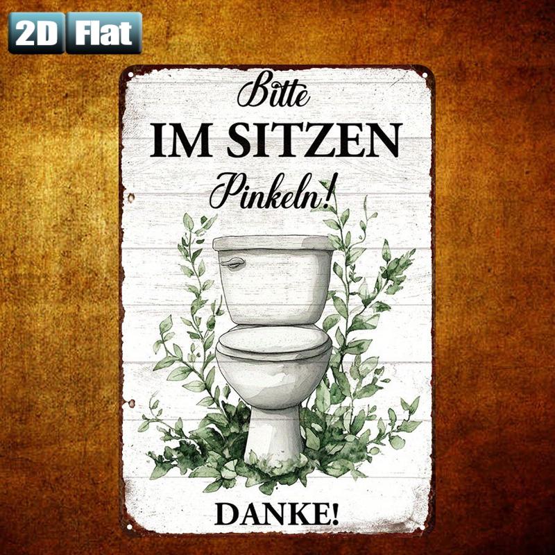 Retro-Metallschild „Sit Down T – Home Bathroom Rules Bewertung und Preis