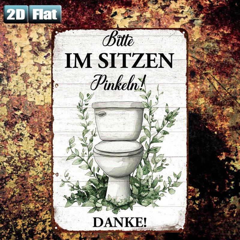 Retro-Metallschild „Sit Down T – Home Bathroom Rules Bewertung und Preis