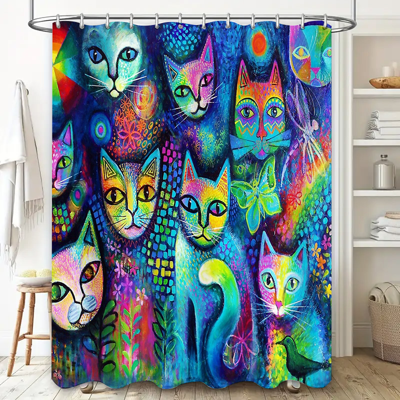 Katzen-Duschvorhang, künstleri – Home Bathroom Ideas Bewertung und Preis