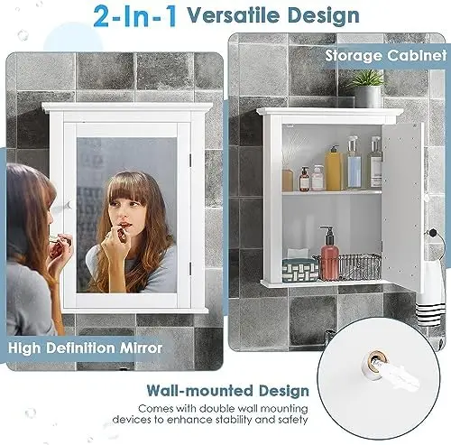 Weißer Medizinschrank mit Spie – Bathroom Cabinet Mirror Bewertung und Preis
