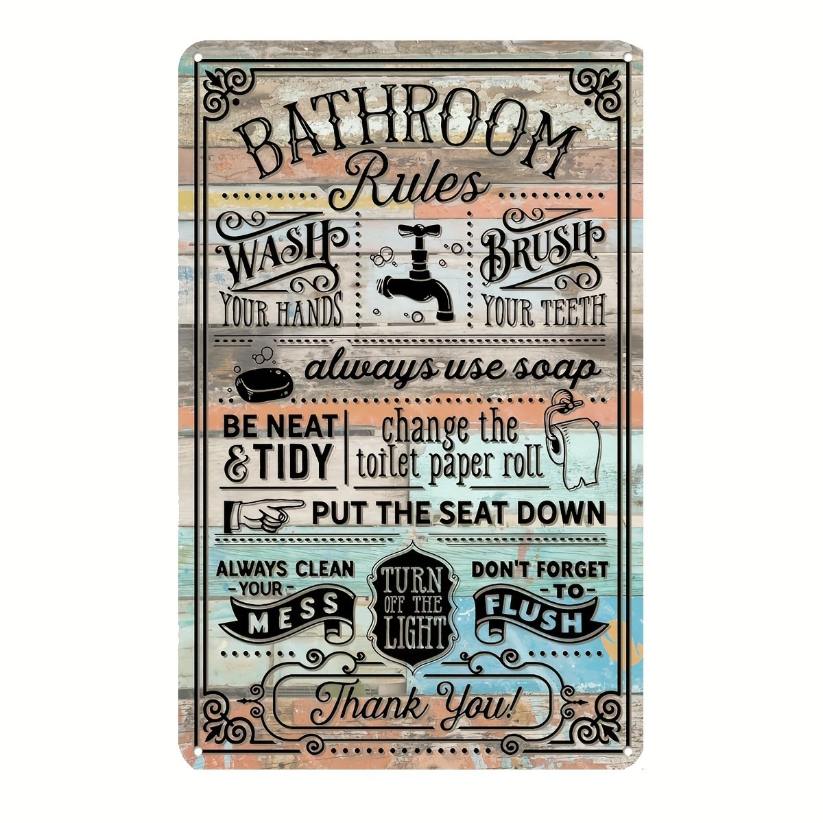 Vintage Farmhaus Badezimmer-Re – Home Bathroom Rules Bewertung und Preis